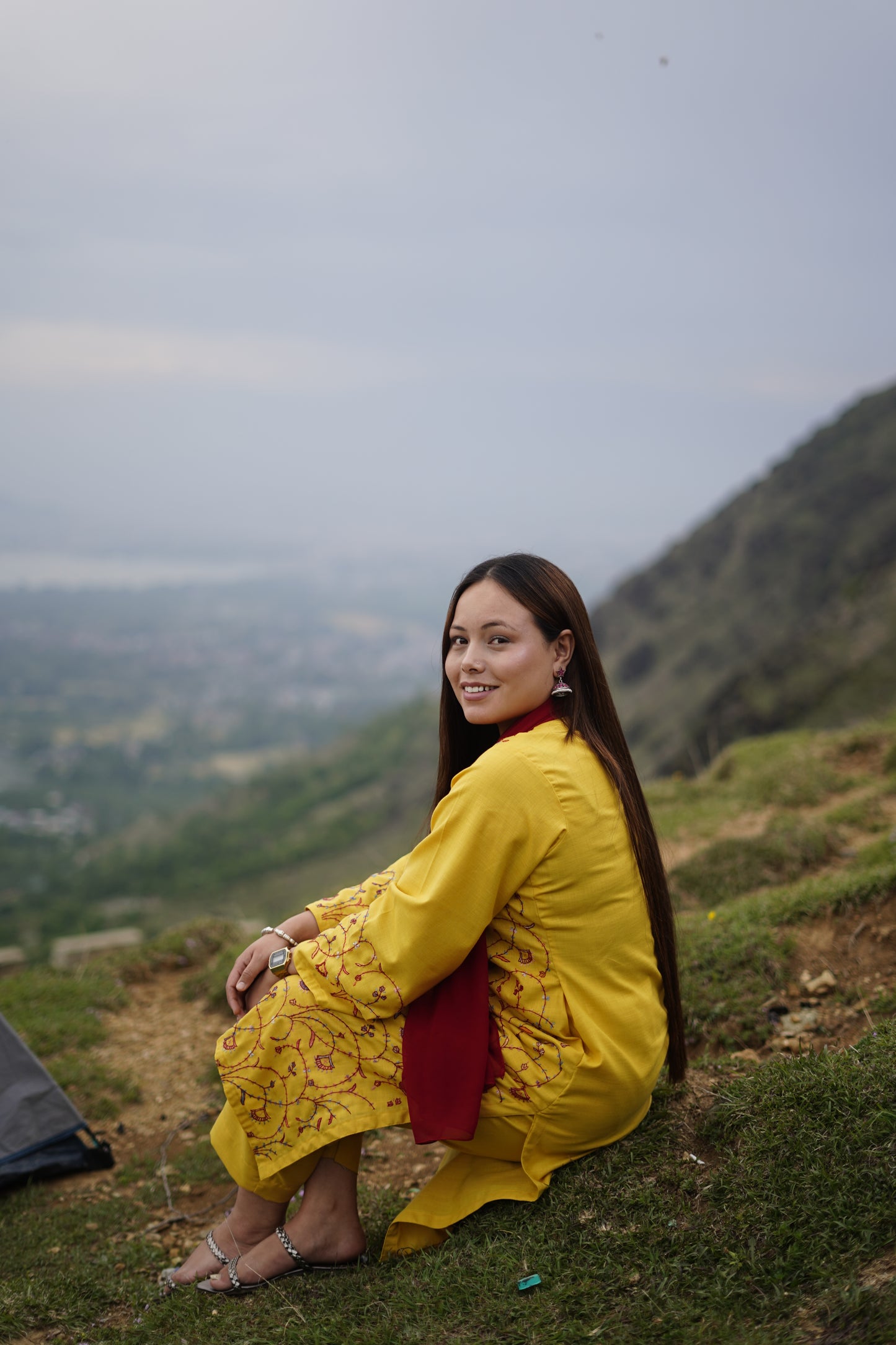 Coord | Yellow | Hand Embroidered