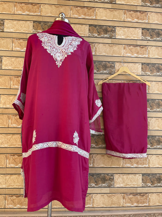 Kasheeda Crepe Suit | Magenta