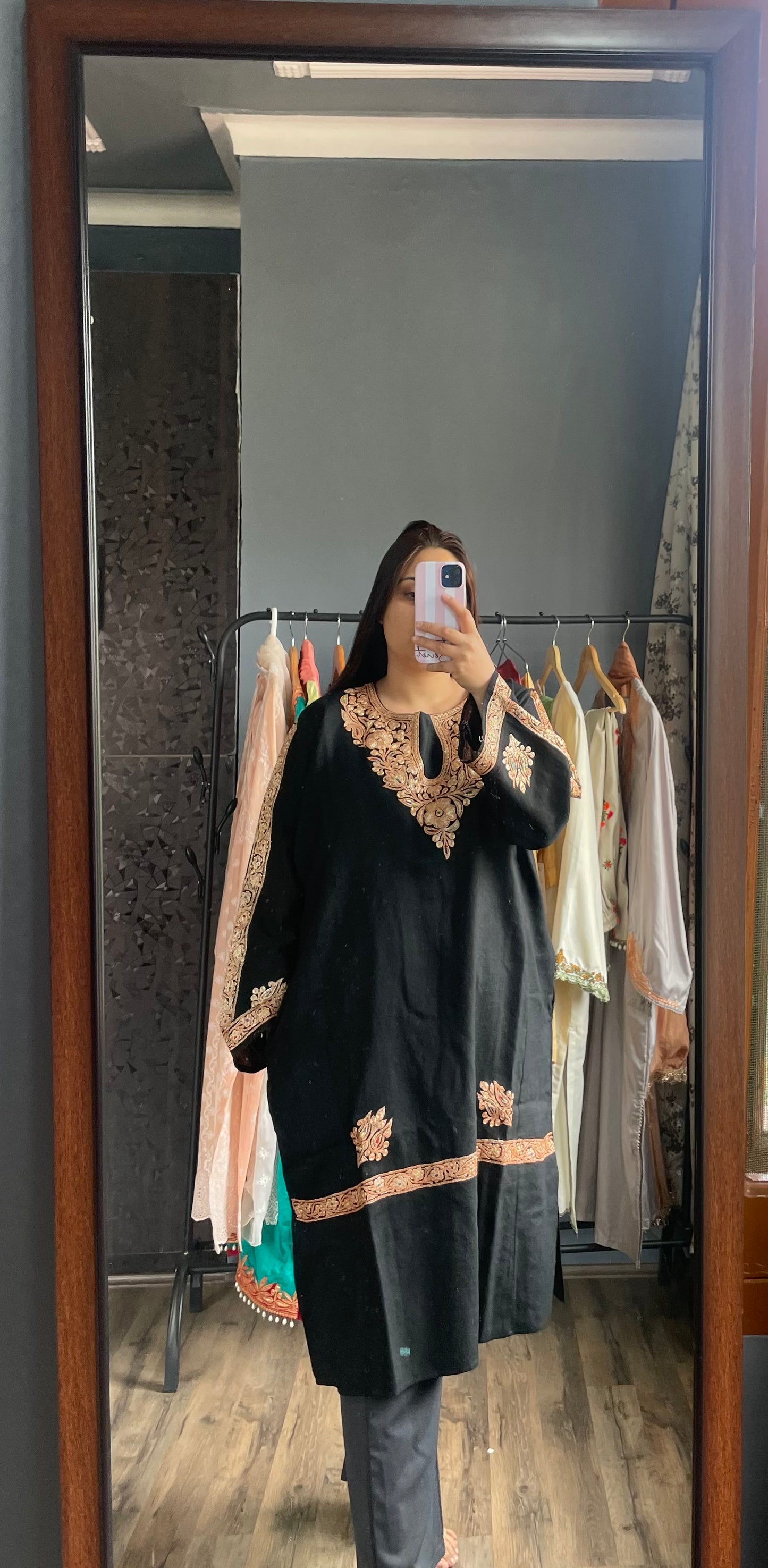 Tilla Embroidered Pheran | Black