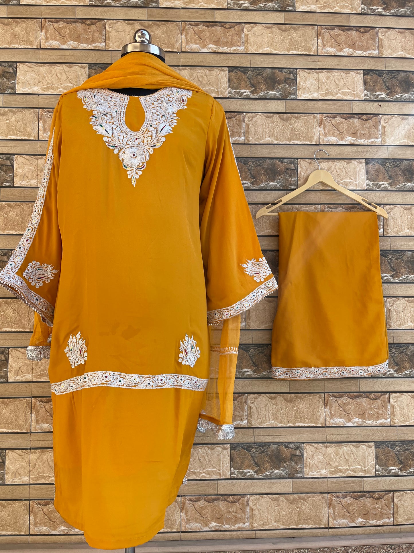 Kasheeda Crepe Suit | Mustard