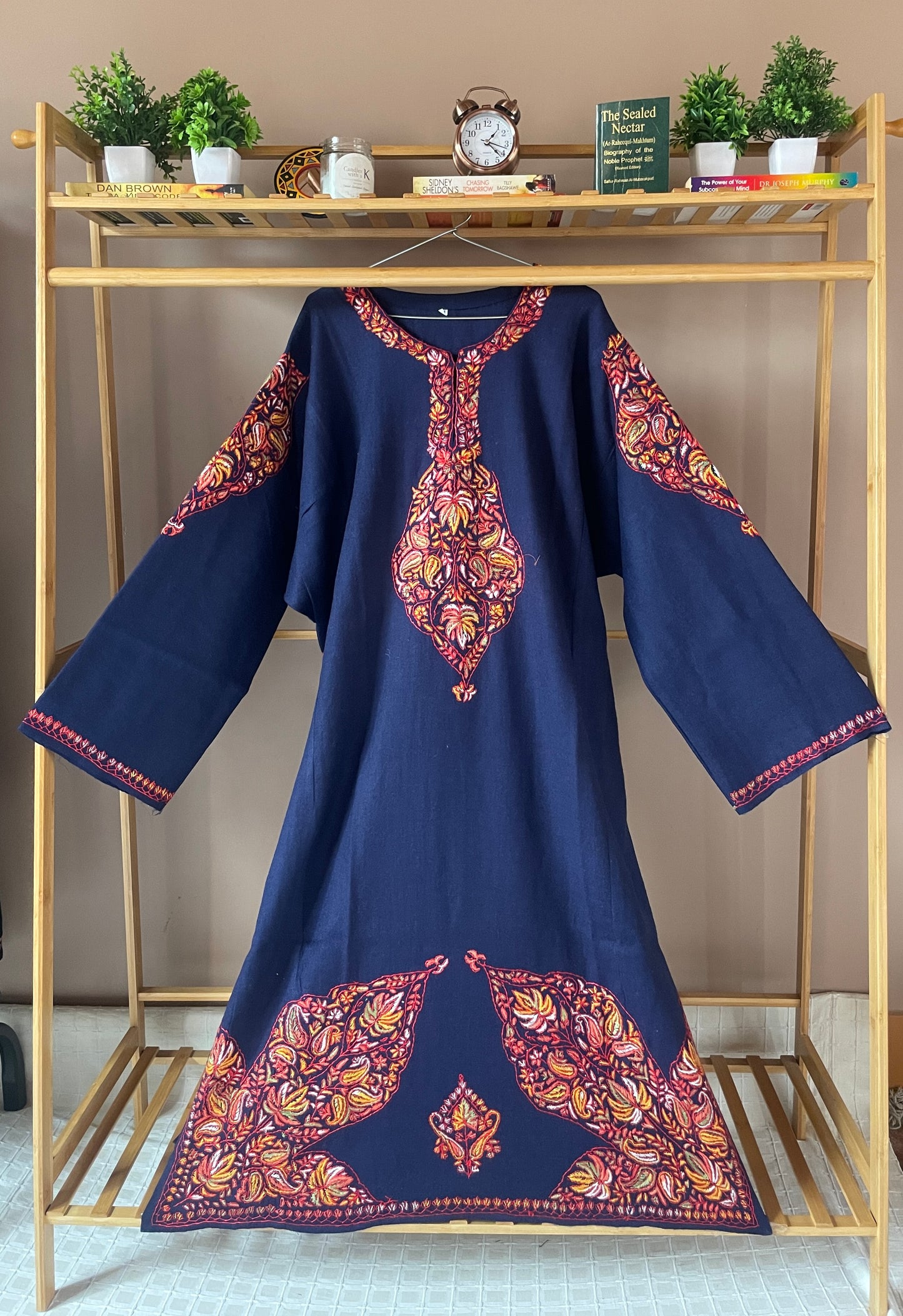 Sozni Embroidered Pheran | Neck & Border | Blue