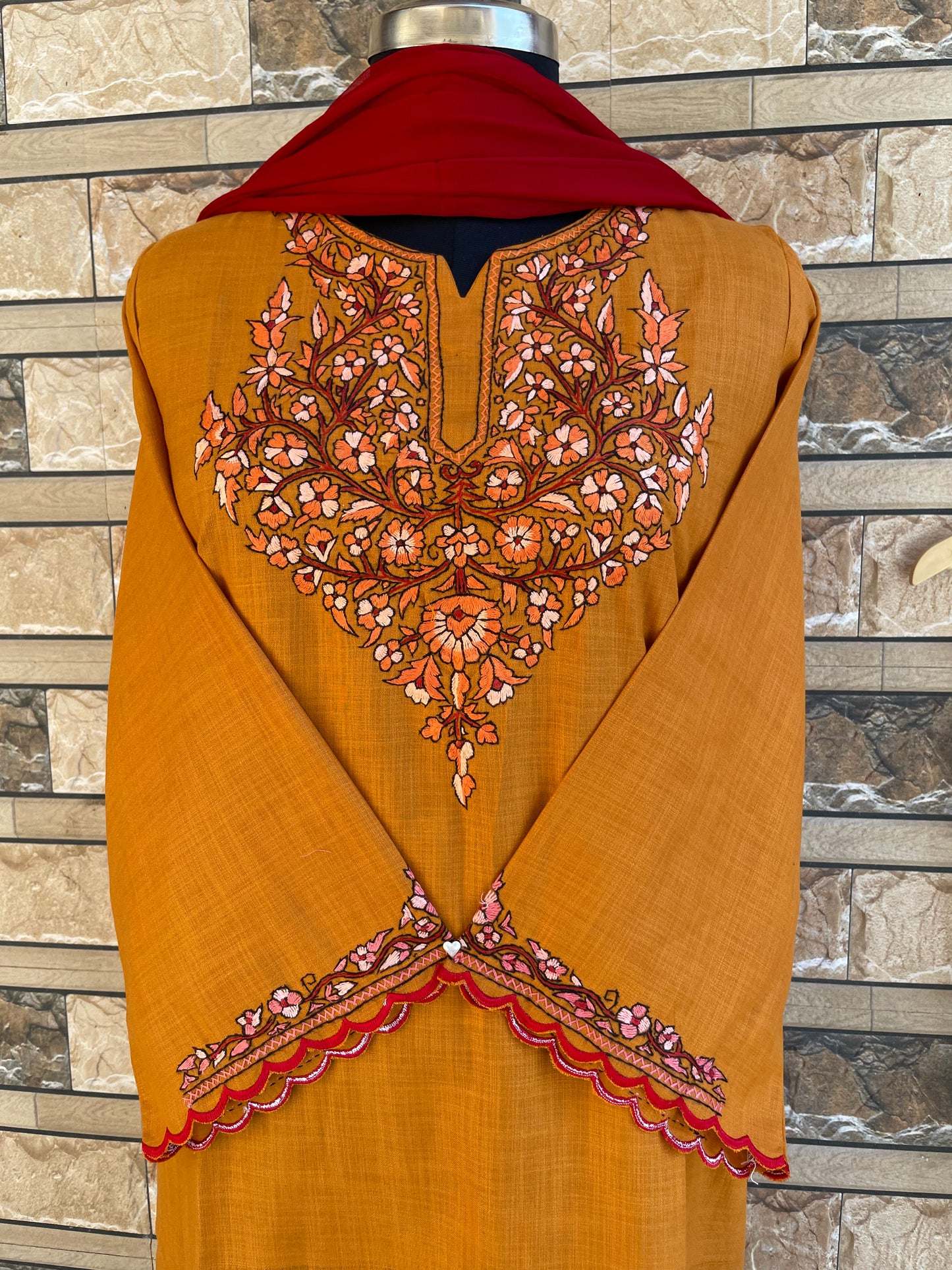 Sozni Suit | Mustard (Orange Embroidery)