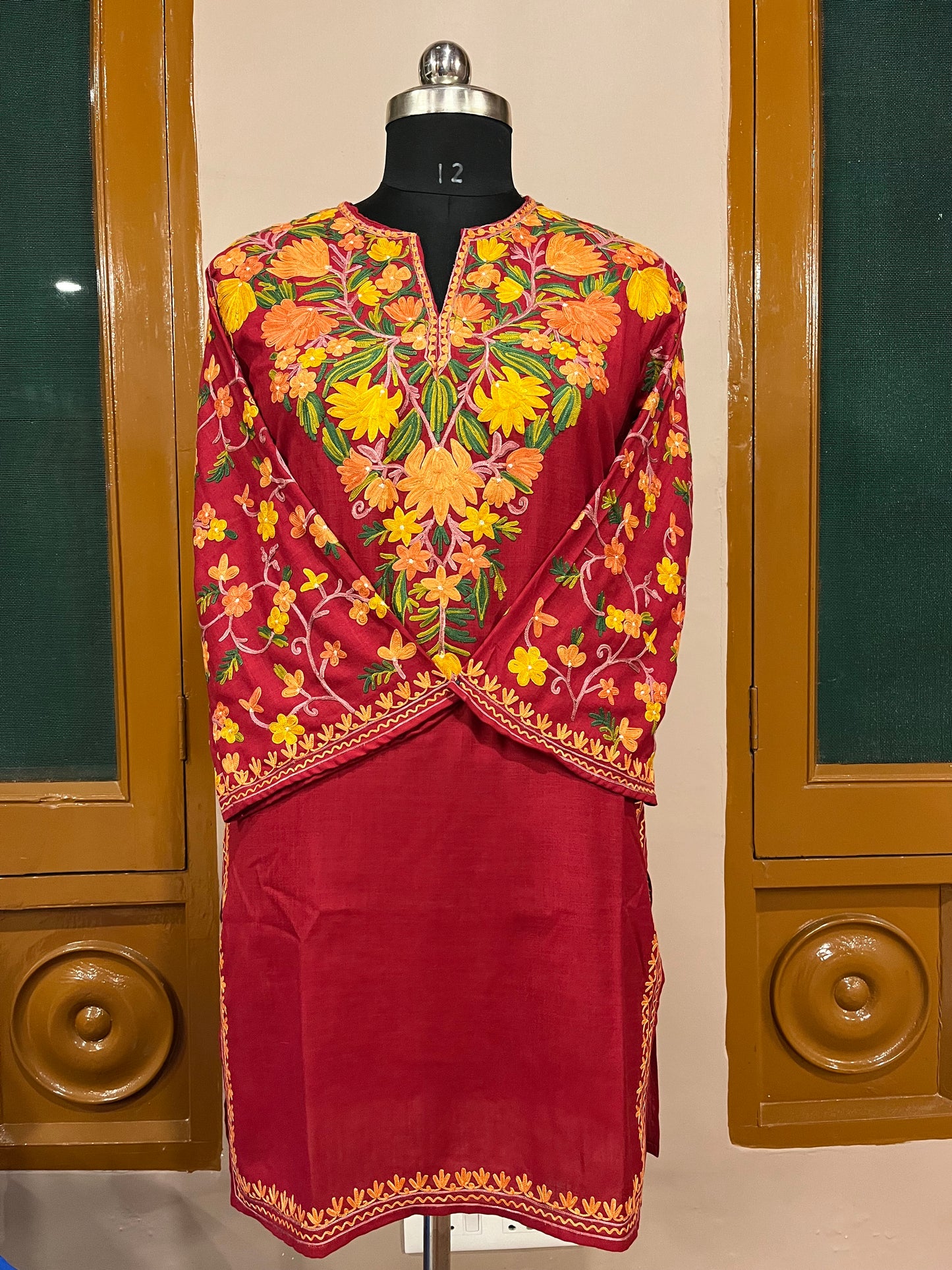 Sonzal Kurti | Red With Golden Embroidery