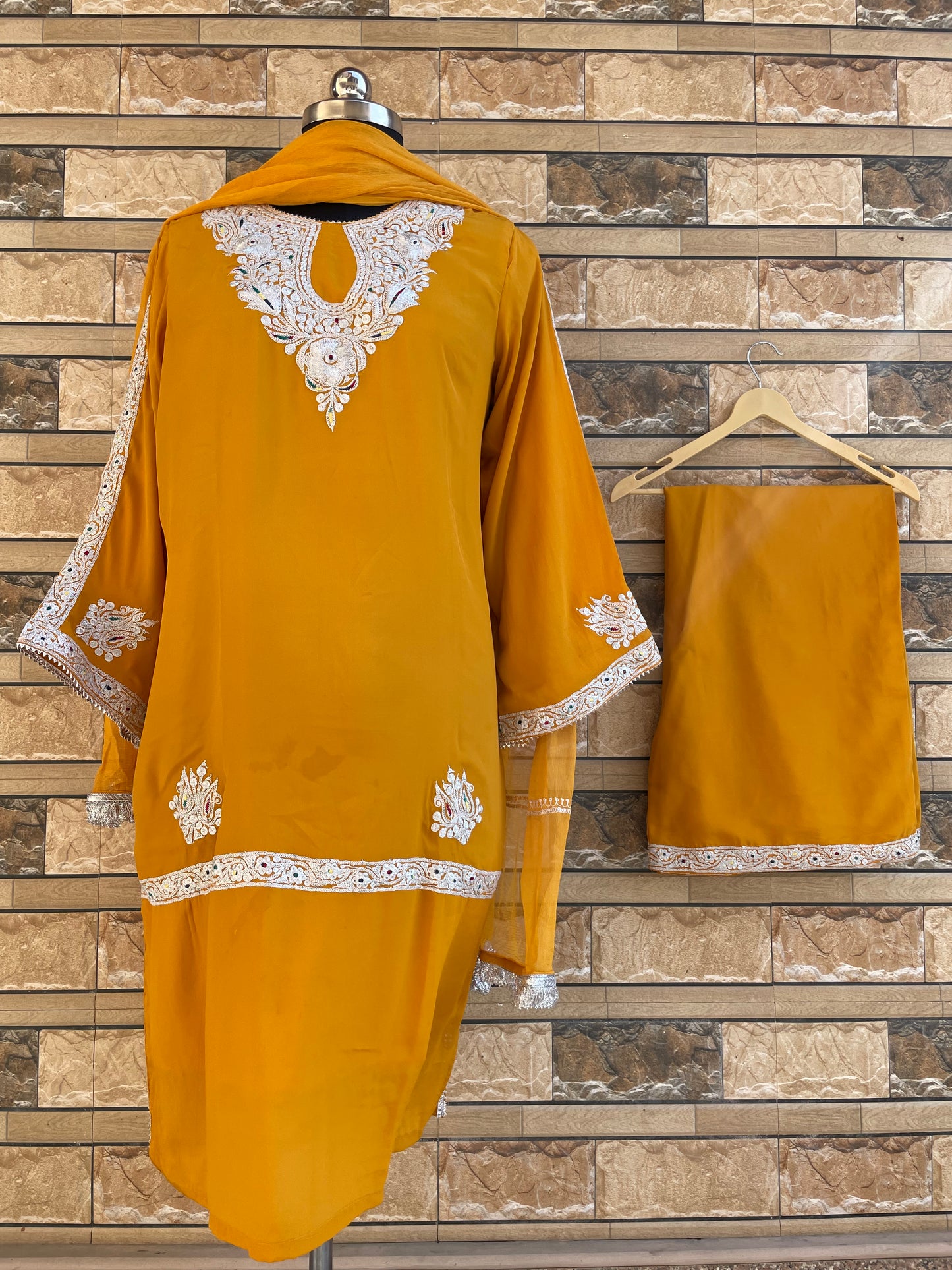 Kasheeda Crepe Suit | Mustard