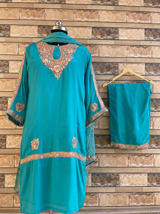 Kasheeda Crepe Suit | SkyBlue