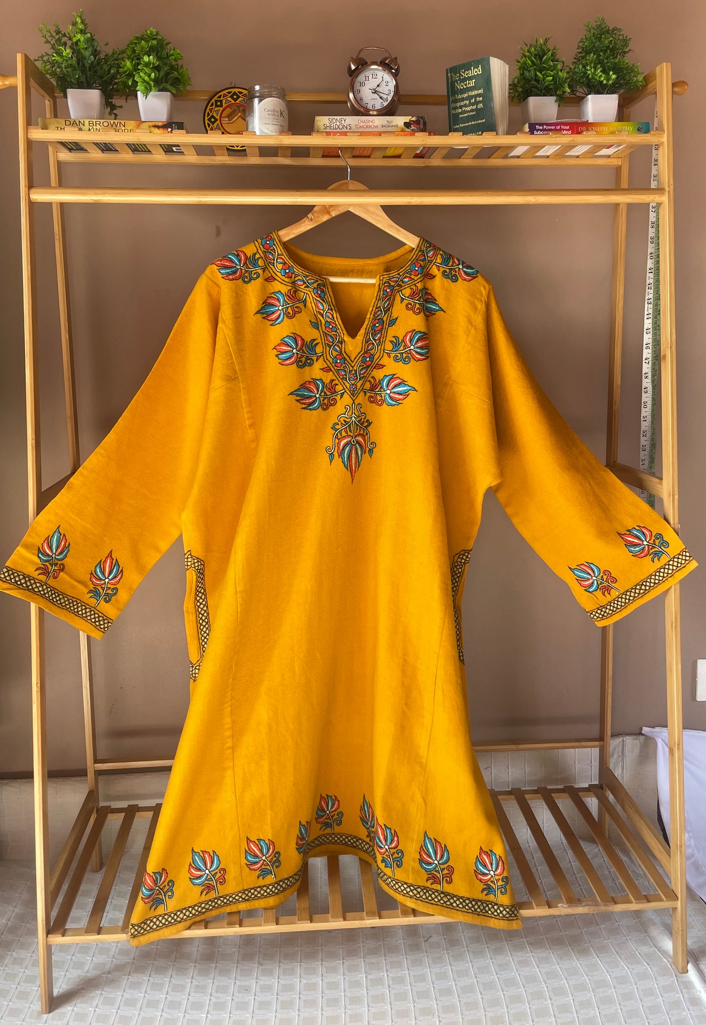 Sozni Embroidered Pheran | Chinar | Mustard