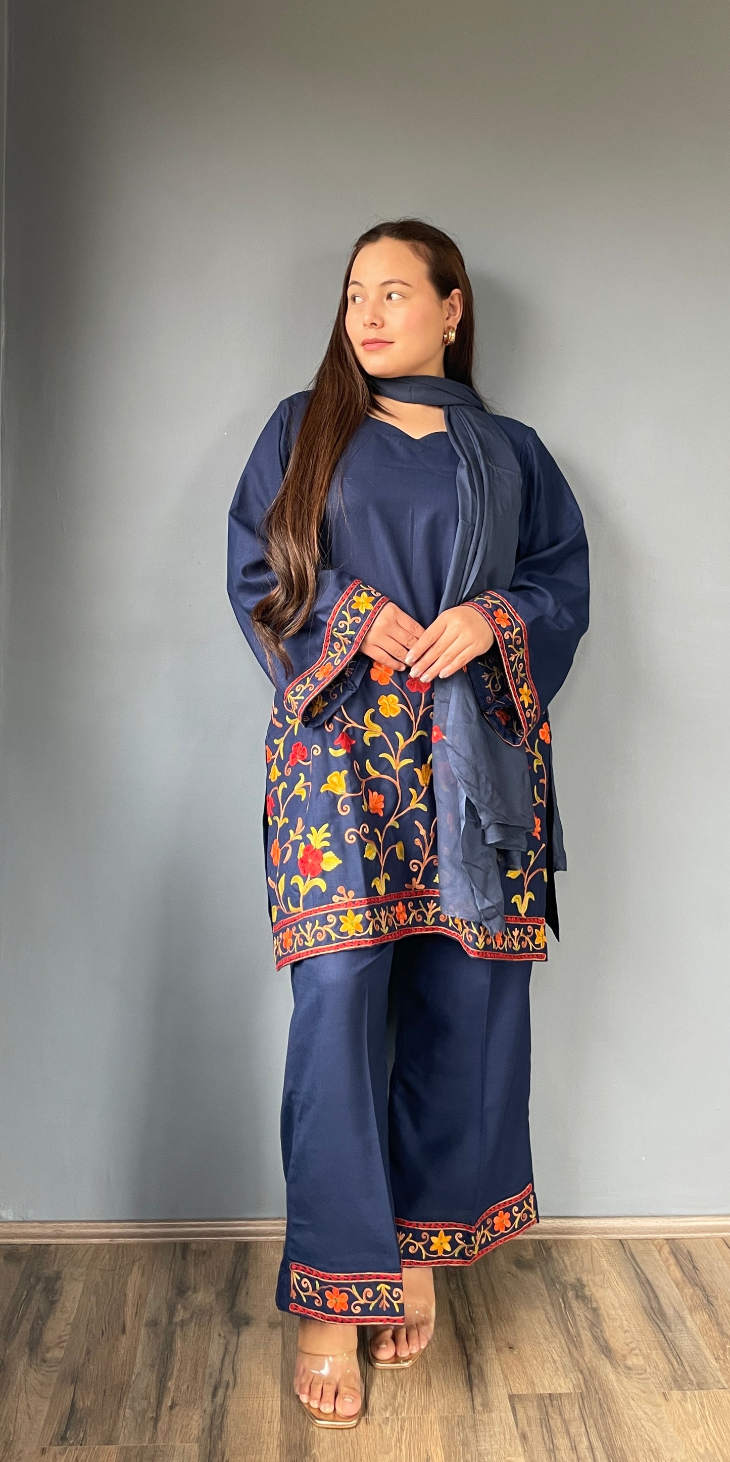 Noori Co-ord Set | Navy Blue