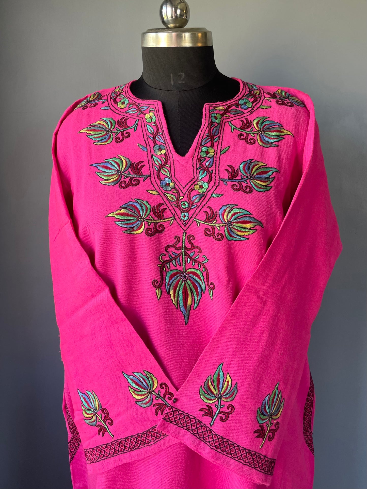 Sozni Embroidered Pheran | Pink