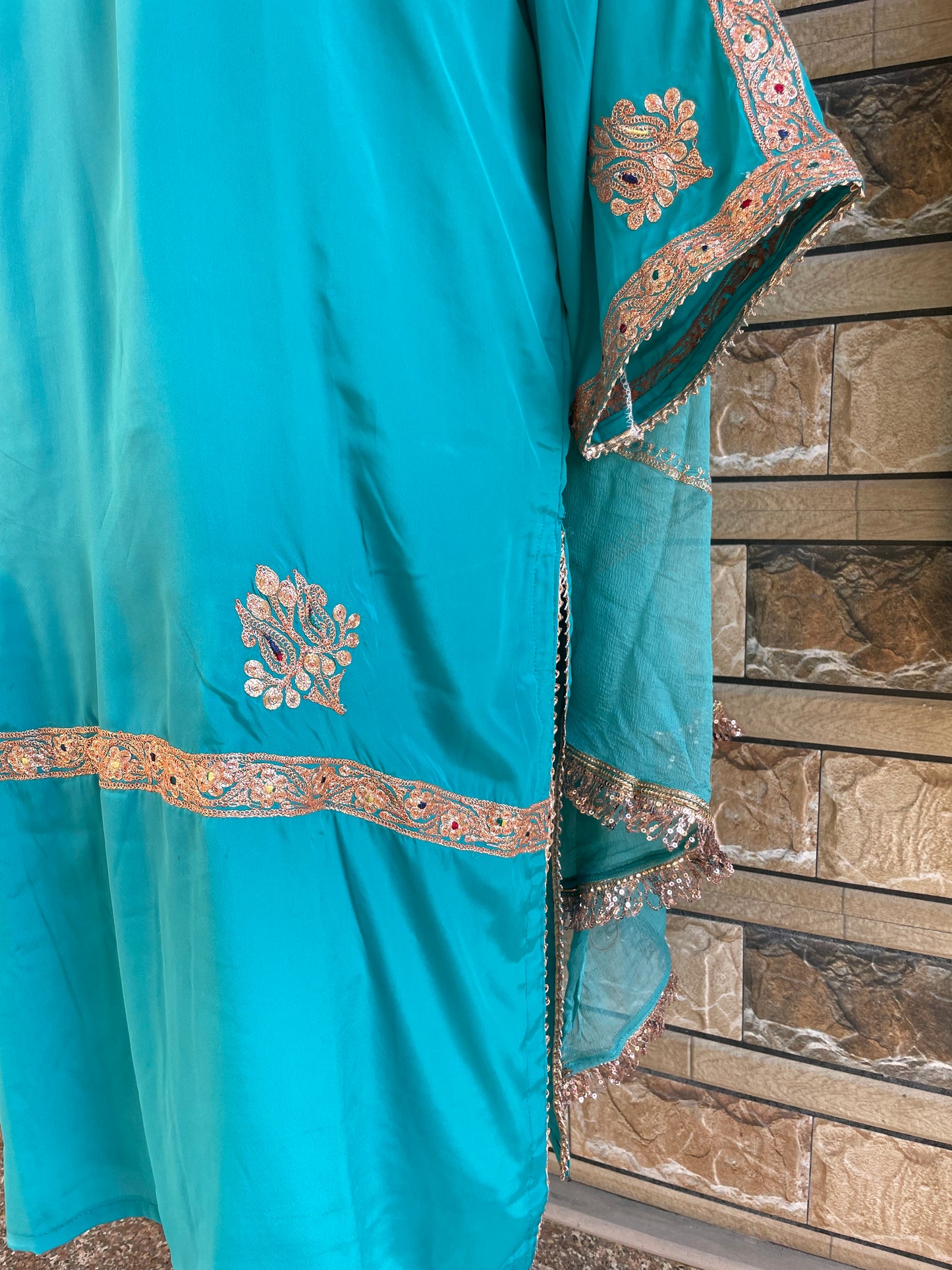 Kasheeda Crepe Suit | SkyBlue