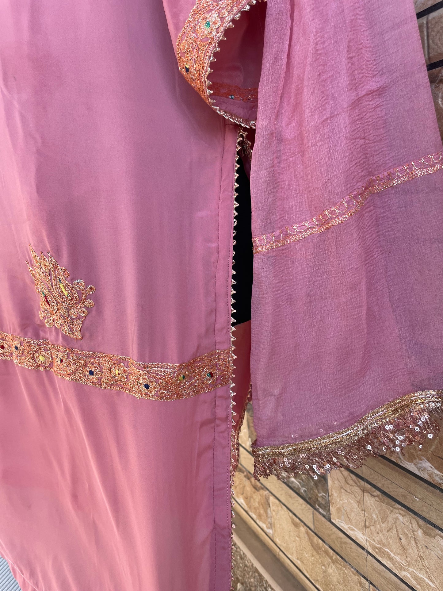 Kasheeda Crepe Suit | Pink