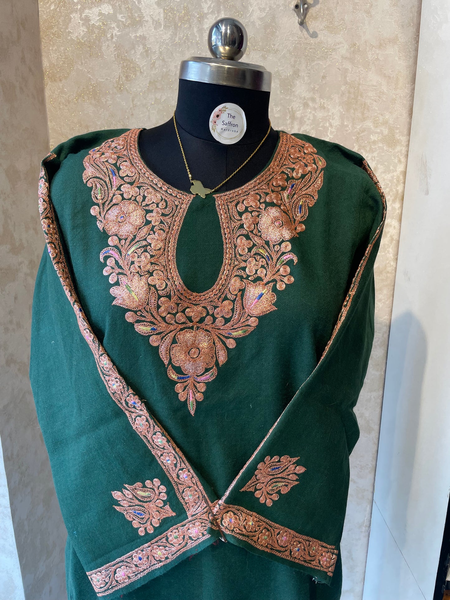 Tilla Embroidered Pheran | Green