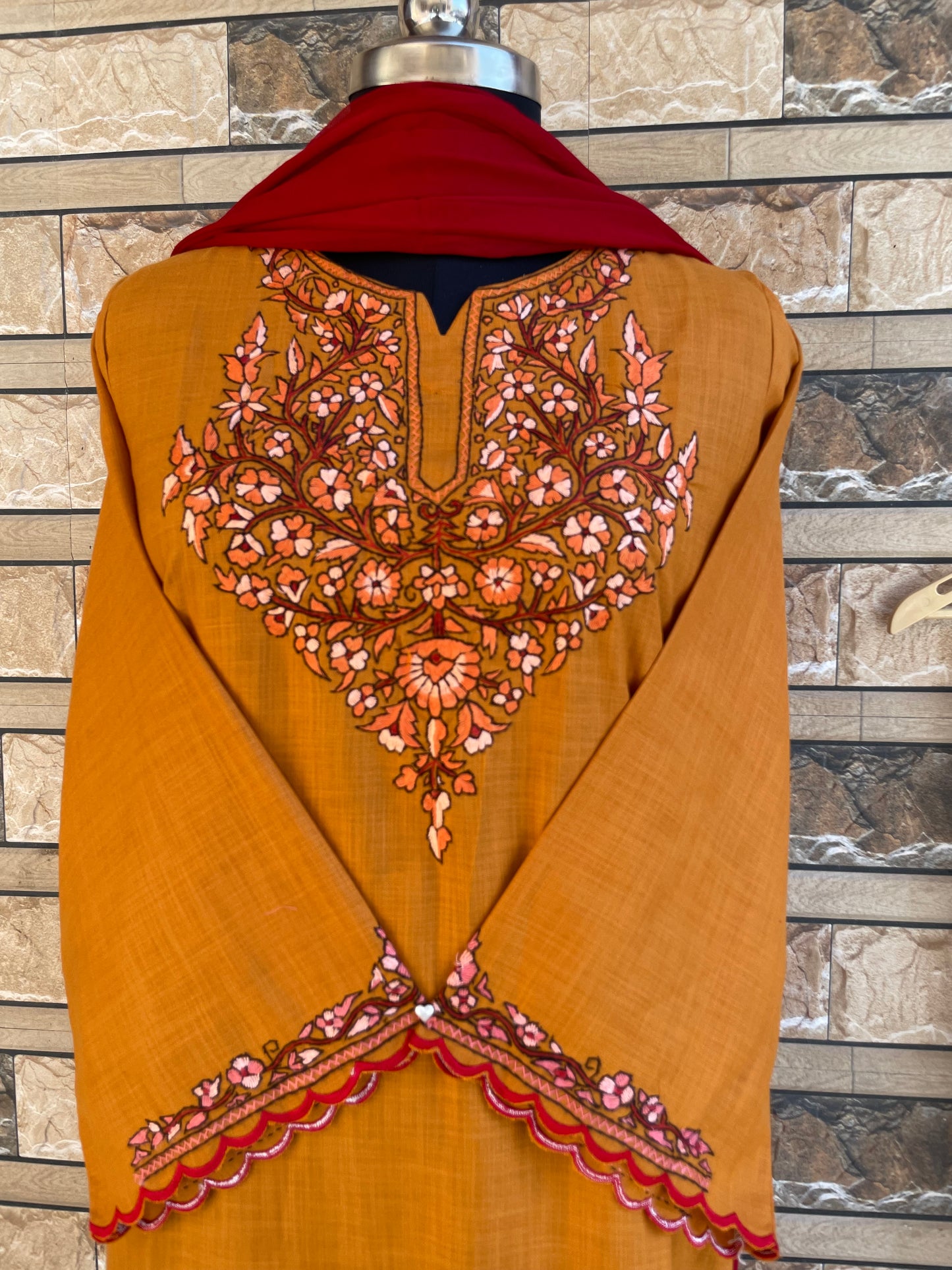 Sozni Suit | Mustard (Orange Embroidery)